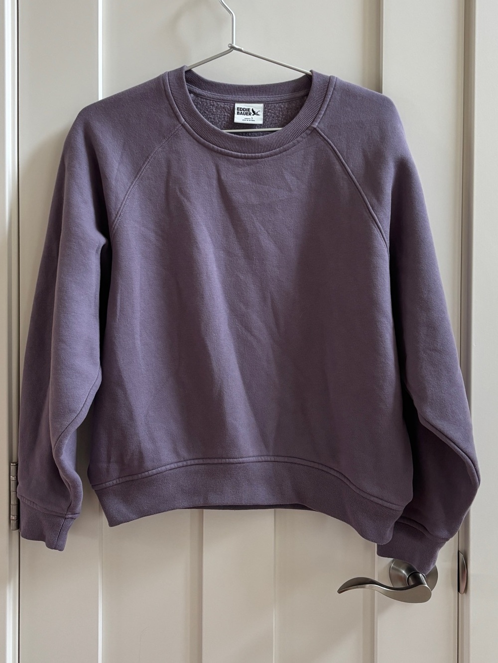 Eddie Bauer Womens Purple Raglan Sleeve Crewneck Sweatshirt Size S